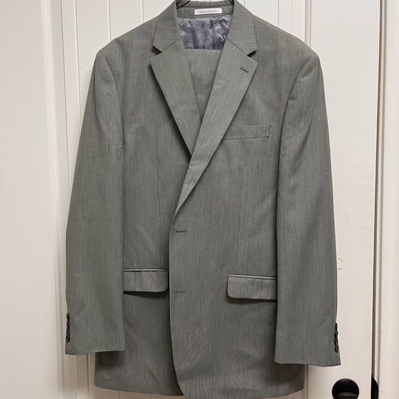 Chaps Light Gray Suit 42L 34x32 pants